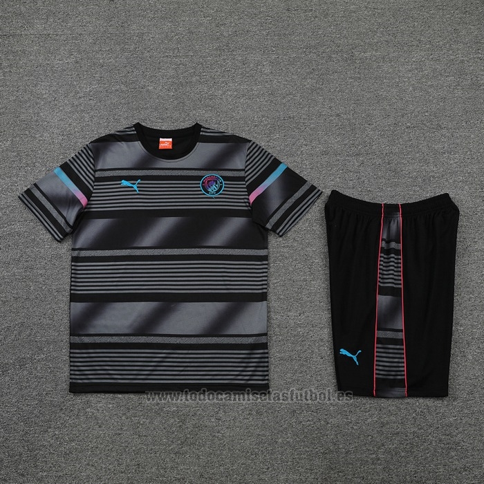 Chandal del Manchester City Manga Corta 2022-2023 Negro - Pantalon Corto